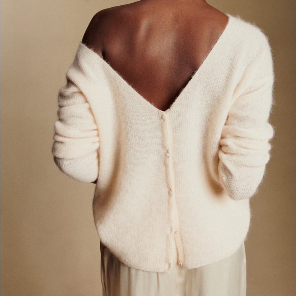 NWT SEZANE BARRY CARDIGAN IN ECRU 🤍🤍 SIZE S - Picture 5 of 12